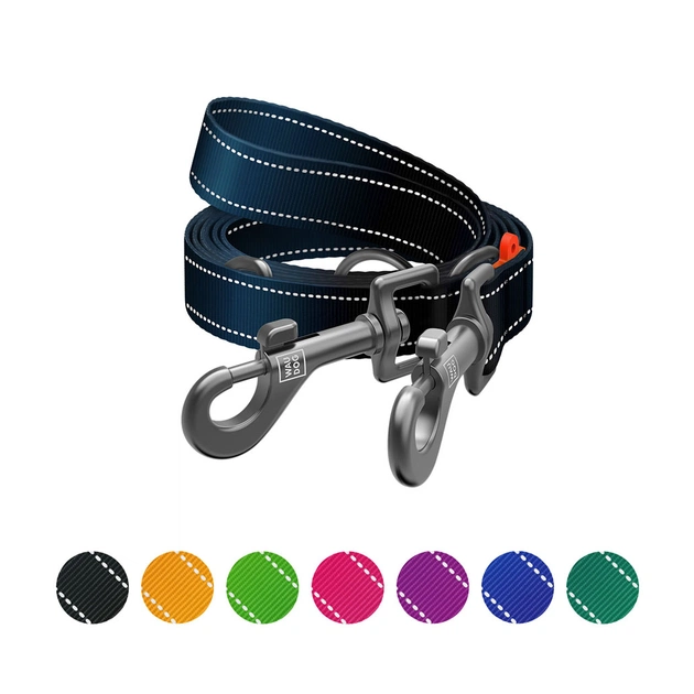 Повідець для собак WAUDOG Nylon Mono світловідбивний М чорний (46481) - зображення 5