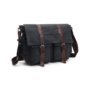 Сумка Vintage На плече текстильна Чорна (20076) зображення 1