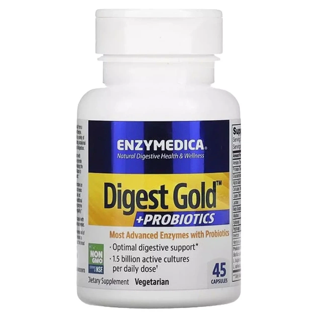 Пробіотики Enzymedica Ферменти з пробіотиками, Digest Gold + Probiotics, 45 капсул (ENZ-29110) - изображение 1