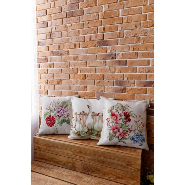 Наволочка Прованс гобеленова декоративна Букет квітів 45х45 см (034211) - picture 5