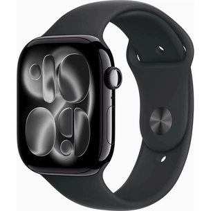 Смарт-годинник Apple Watch Series 11 GPS 46mm Jet Black Aluminium Case with Black Sport Band - S/M (MEUW4RK/A) зображення 1