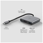 Концентратор TP-Link USB-C 3-in-1 1xUSB 3.0 + 1xUSB-C PD 100W + 1xHDMI (UH3020C) - уменьшенное изображение 4