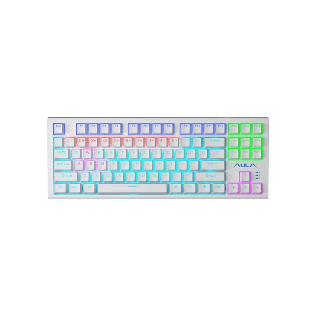 Клавіатура Aula F3032 White keycaps plus 21 Yellow keys KRGD Brown USB UA White (6948391201757) - зображення 1