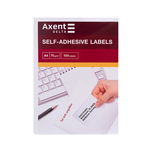Этикетка самоклеящаяся Axent 210x297 (1 на листе) с/кл (100листов) (D4460-A) - изображение 1