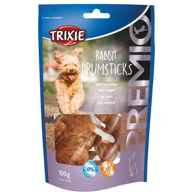Лакомство для собак Trixie PREMIO Rabbit Drumsticks 100 г (4011905315461) - изображение 1