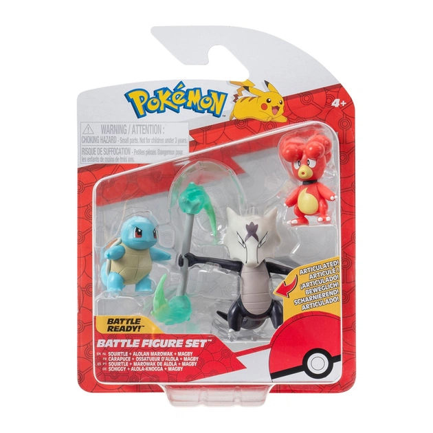 Фігурка Pokemon W19 - Магбі, Сквіртл, Алола Маровак (PKW3600) - зображення 1