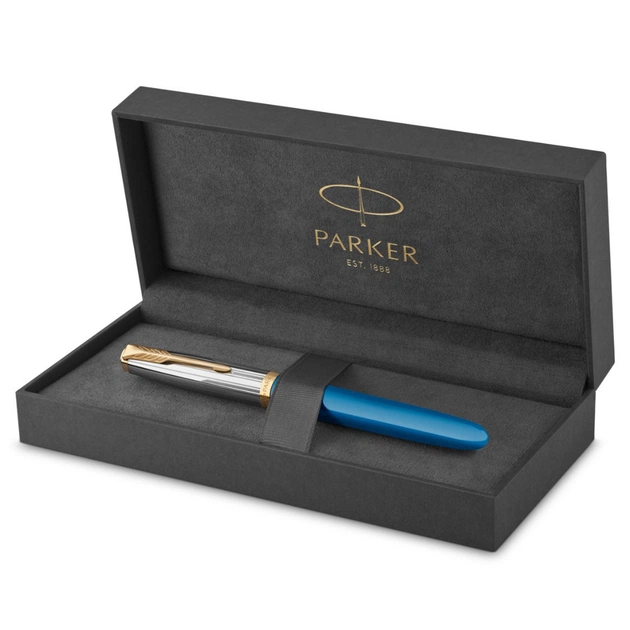 Ручка пір'яна Parker PARKER 51 Premium Turquoise GT  FP F (56 411) - изображение 6