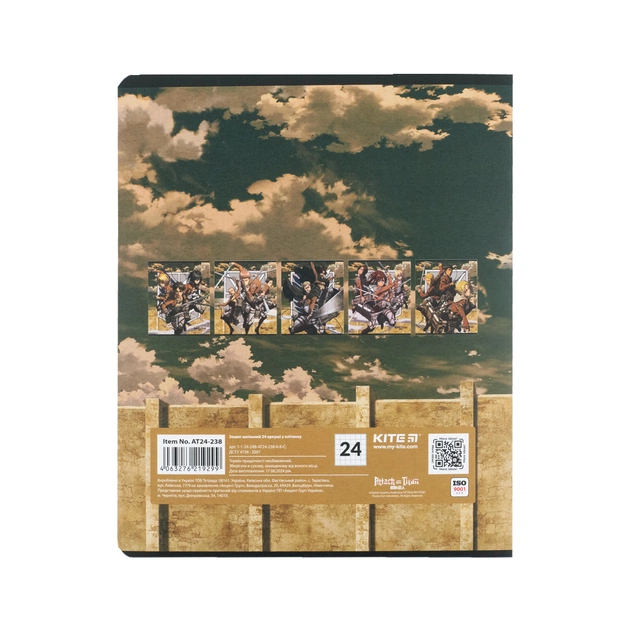 Зошит Kite Attack on Titan, 24 аркуші, клітинка (AT24-238) - picture 6