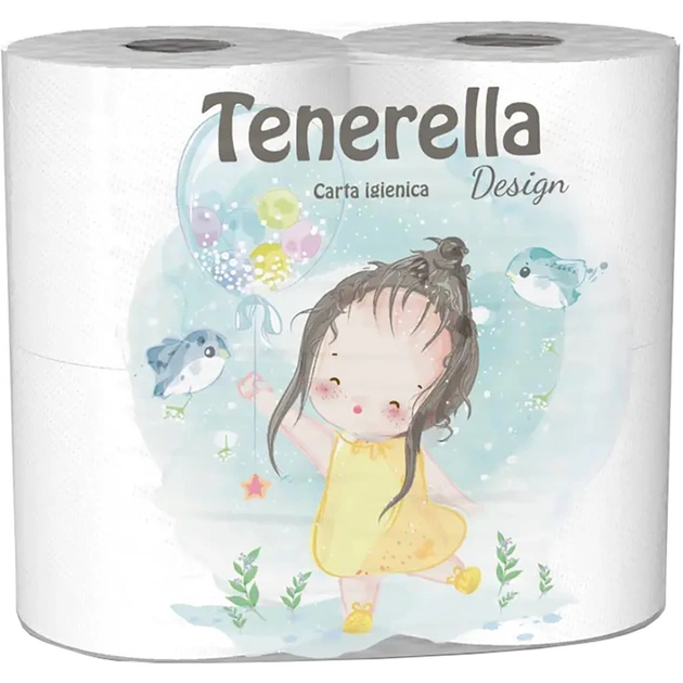 Туалетний папір Tenerella Design 3 шари 250 відривів 4 рулони (8021161003732) - изображение 1