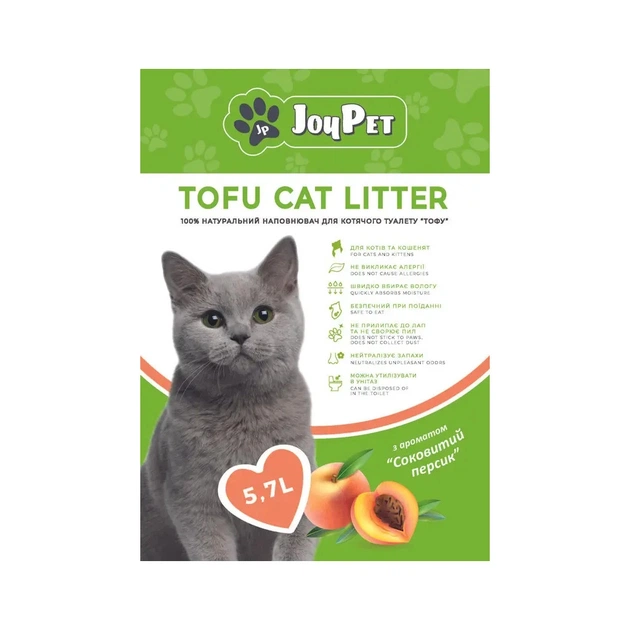 Наповнювач для туалету JOYPET TOFU Соковитий персик 5.7 л (JPTF55) - изображение 1