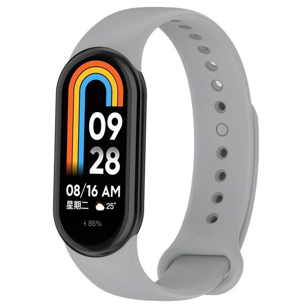 Силіконовий ремінець BeCover для Xiaomi Mi Smart Band 8 Light Gray 709403) - изображение 1