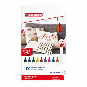 Набір маркерів Edding набір з 10-ти Textile Classic 1 мм асорті (4600/10C) зображення 1