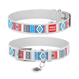 Нашийник для тварин WAUDOG Design з QR паспортом "Етно" XL Ш 35 мм Д 46-59 см білий (377715) зображення 1