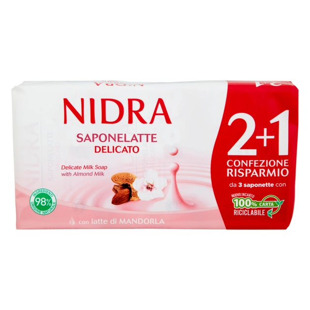 Тверде мило Nidra з мигдальним молоком 3 x 90 г (8003510034413) - изображение 1