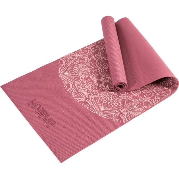 Килимок для йоги LiveUp Yoga Mat з принтом Уні 173 х 61 х 0,6 см Фіолетовий (LS3231C-06r) - изображение 1