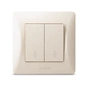 Перемикач Videx BINERA 2кл прохідний кремовий (VF-BNSW2P-CR) - зменшене зображення 2