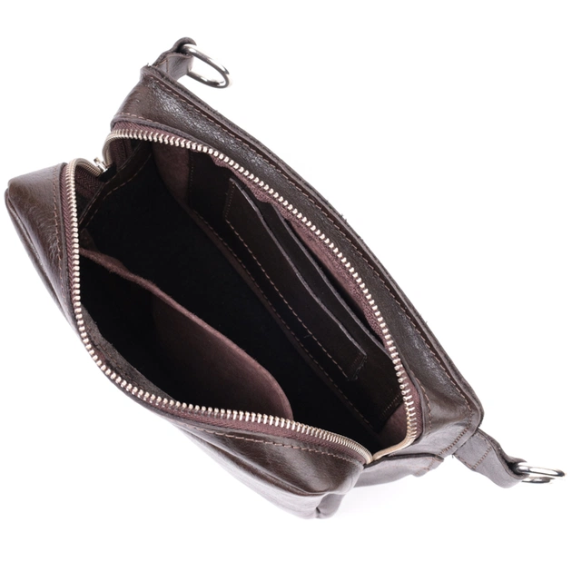 Сумка Grande Pelle Бананка з натуральної шкіри Коричнева (22575) - зображення 10