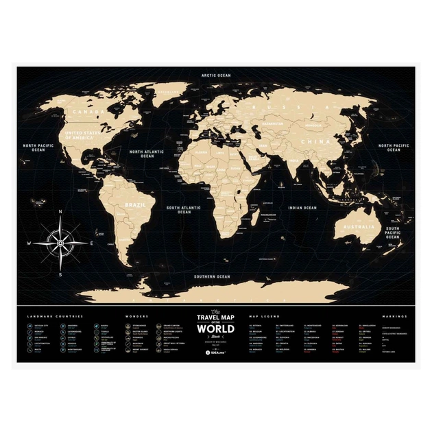 Скретч карта 1DEA.me Travel Map Black World (13007) - изображение 3