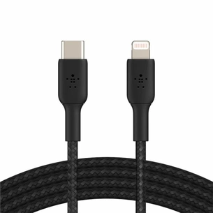 Дата кабель USB 2.0 AM to Lightning 1.0m BRAIDED black Belkin (CAA004BT1MBK) зображення 1