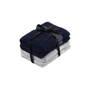 Рушник Ardesto набір 4 махрові Holiday Сріблястий / Індиго 50х90 см х 2 шт + 2 шт (ART2550IS) зображення 1