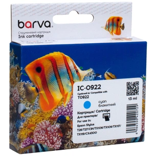 Картридж Barva Epson T0922/T1082 (C13T10824A10) 500ст, cyan (IC-0922) зображення 1