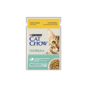 Вологий корм для кішок Purina Cat Chow Hairball з куркою та зеленою квасолею в желе 85г (7613037031393) изображение 1