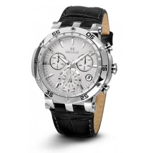 Наручний годинник Seculus 1682.2.503 white, ss, black leather зображення 1