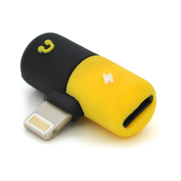 Переходник Lightning M to 2xLightning F black-yellow Voltronic (YT-SL/2L) - изображение 1