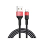Дата кабель USB 2.0 AM to USB-C 1.0m 2A 18W nylon X26 black+red HOCO (6957531080251) - зменшене зображення 1