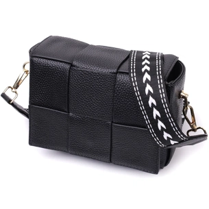 Сумка Vintage Жіноча з плетіннями з натуральної шкіри Чорна (22313) зображення 1