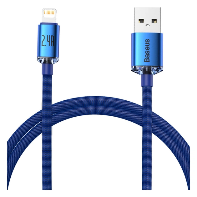 Дата кабель USB 2.0 AM to Lightning 1.2m 2.4A blue Baseus (CAJY000003) - изображение 1