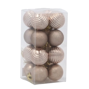 Ялинкова іграшка Chomik пластикові кульки, 16шт, 3 см, шампань (5900779893955_2) зображення 1