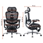 Крісло офісне Sihoo Doro C500 V2 Ultra Black з підставкою для ніг (C500-V2-B101-JT) - зменшене зображення 16
