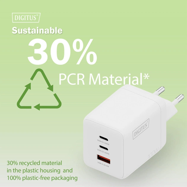 Зарядний пристрій Digitus 2xUSB-C + 1xUSB-A GaN 100W (DA-10304) - picture 12