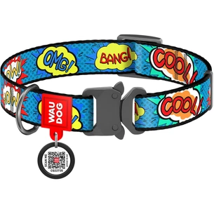 Нашийник для тварин WAUDOG Nylon "ВАУ" металічна пряжка-фастекс S (5109) зображення 1