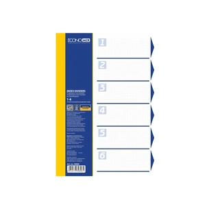 Роздільник сторінок Economix А4 пластик, 6 розділів, кольоровий (E30806) изображение 1