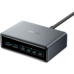Зарядний пристрій Anker GaNPrime 200W 4xUSB-C PD + 2xUSB-A Black (A2683341) зображення 1