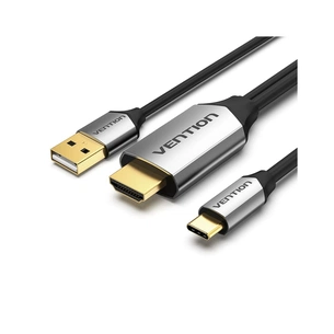 Кабель мультимедійний USB-C to HDMI M 1.5m V2.0 4K60Hz USB power supply black Vention (CGTBG) зображення 1