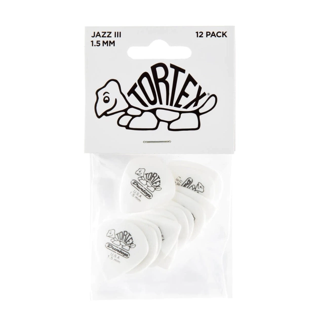 Медіатор Jim Dunlop Tortex White Jazz III Pick 1.50mm 12 шт. (478P1.5) - picture 3
