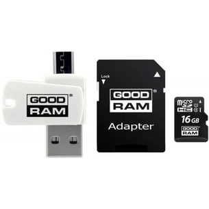 Карта пам'яті Goodram 16GB microSD class 10 USH-I (M1A4-0160R11) зображення 1