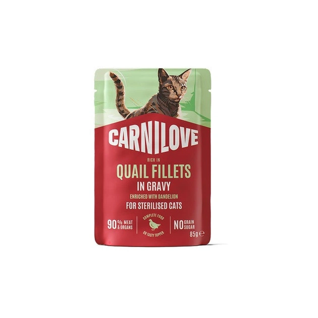 Вологий корм для кішок Carnilove Gravy Quail with Dandelion Sterilised 85 г (8595602584642) - зображення 1