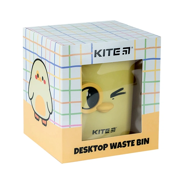 Кошик для паперів Kite Настільний контейнер для сміття, жовтий (K24-011-2) - picture 5