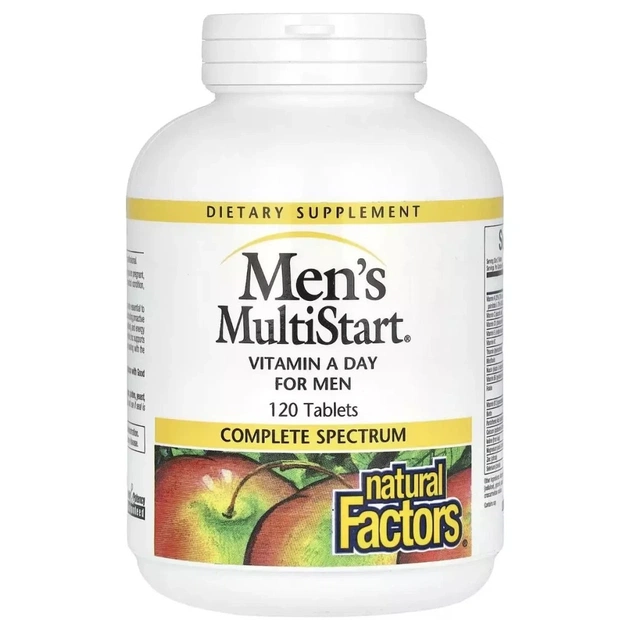 Витаминно-минеральный комплекс Natural Factors Ежедневные витамины для мужчин, Men's MultiStart, Vitamin A Day for Men, (NFS-01570) - изображение 1
