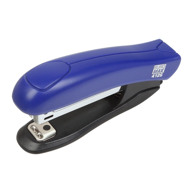 Степлер Buromax пластиковий, 12 аркушів, (скоби №10), 88 х 44 х 22 мм, синій (BM.4126-02) - picture 1