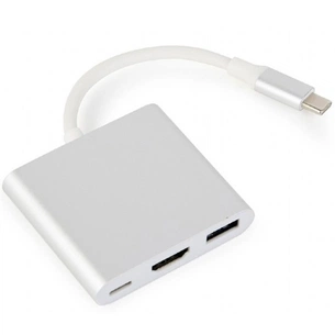 Перехідник USB Type-C to HDMI Cablexpert (A-CM-HDMIF-02-SV) зображення 1
