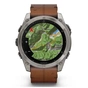 Смарт-годинник Garmin fenix 8 51mm,AMOLED,Sapphire, Bare Ti, Blk/Chsnt Lthr (010-02905-40) - зменшене зображення 10