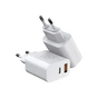 Зарядний пристрій WUW C172 1xUSB-C PD20W + 1xUSB QC3.0 18W White (с172W) - зменшене зображення 1