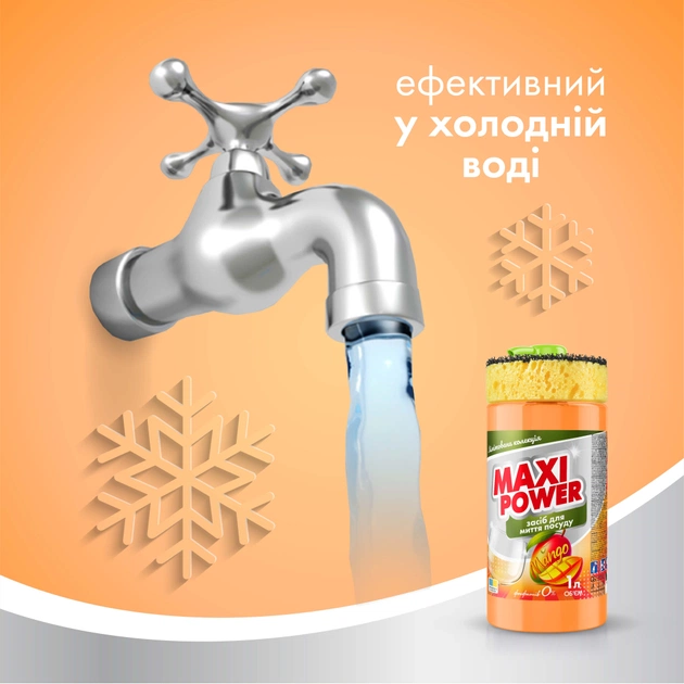 Засіб для ручного миття посуду Maxi Power Манго 1 л (4820204702076) - picture 5