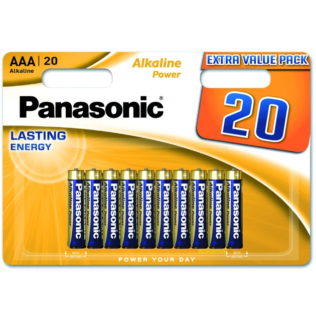 Батарейка Panasonic AAA LR03 Alkaline Power * 20 (LR03REB/20BW) - изображение 1
