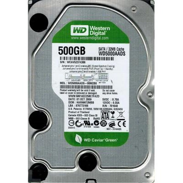 Жорсткий диск 3.5" 500Gb WD (#WD5000AADS-FR#) - зображення 1